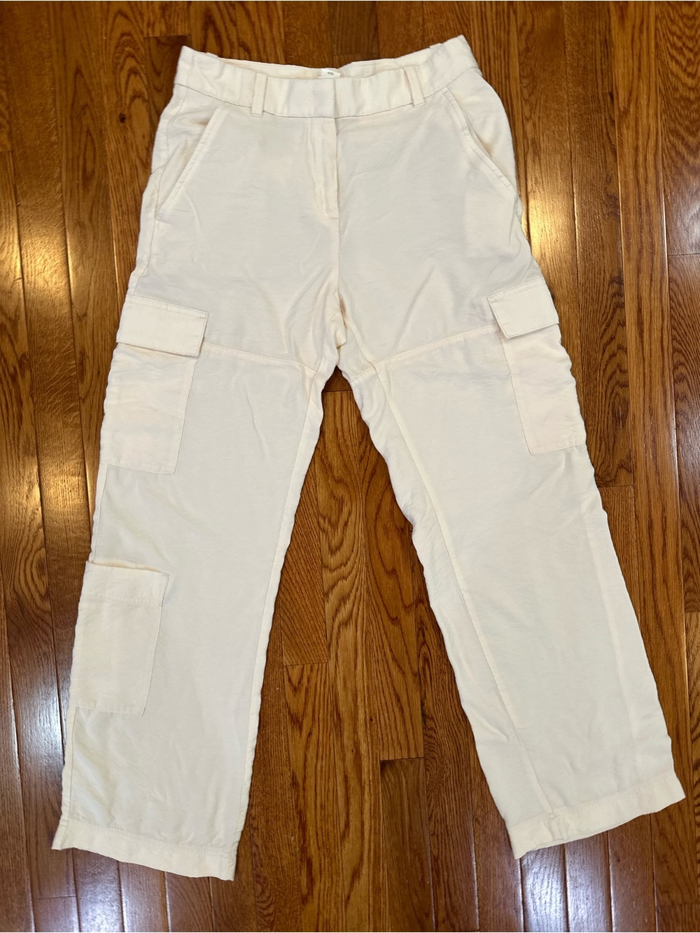 *** H&M off white lightweight cargo pants women’s size 6 NWOT